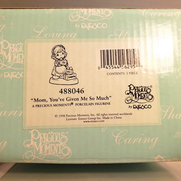 PRECIOUS MOMENTS by ENESCO 488046 "Mom, You've Given Me So Much" 1998 - BOX ONLY - Picture 1 of 16